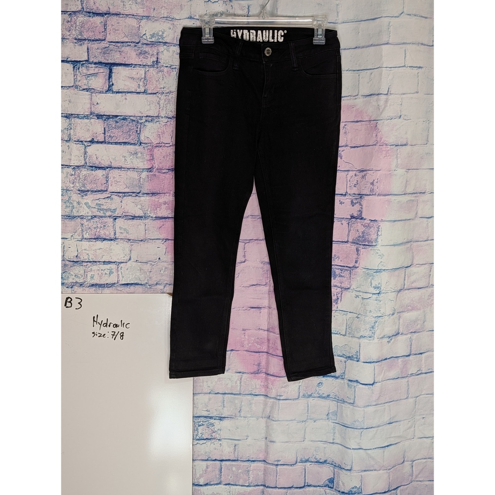 Black Hydraulic Skinny Jeans
